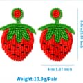 Summer Hand-Woven Seed Earrings Strawberry Design Bohemian Tassel 6
