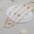 Double Layer 925 Sterling Silver Necklace Multiple Freshwater Pearls 1