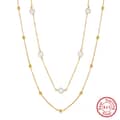Double Layer 925 Sterling Silver Necklace Multiple Freshwater Pearls 5