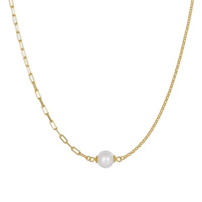 Pearl Choker Necklace Freshwater Pearl Pendant Dainty 925 Sterling Silver Chain detail 1