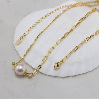 Pearl Choker Necklace Freshwater Pearl Pendant Dainty 925 Sterling Silver Chain detail 3