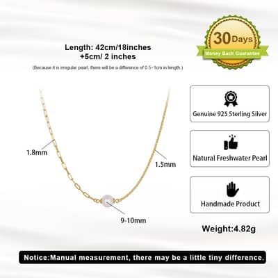 Pearl Choker Necklace Freshwater Pearl Pendant Dainty 925 Sterling Silver Chain detail 5