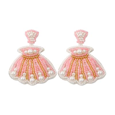 Bohemian Summer Shell Hand-Woven Seed Earrings Ocean Shell Pearl detail 1
