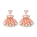 Bohemian Summer Shell Hand-Woven Seed Earrings Ocean Shell Pearl 1