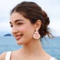 Bohemian Summer Shell Hand-Woven Seed Earrings Ocean Shell Pearl 4