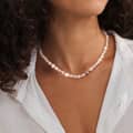 Dainty Natural Freshwater Baroque Pearl Necklace, 14K Gold Plated 925 Sterling Silver 3