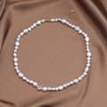 Dainty Natural Freshwater Baroque Pearl Necklace, 14K Gold Plated 925 Sterling Silver 4