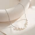 925 Silver Baroque Freshwater Pearl Necklace Collarbone Chain 3