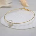 Dainty Freshwater Pearl Bracelet, 925 Sterling Silver 14K Natural Pearl 1