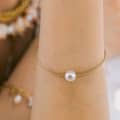Dainty Freshwater Pearl Bracelet, 925 Sterling Silver 14K Natural Pearl 3