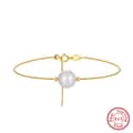 Dainty Freshwater Pearl Bracelet, 925 Sterling Silver 14K Natural Pearl 5