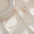 925 Sterling Silver 14K Gold Plated Collarbone Chain Natural Baroque Freshwater Pearl Necklace 4
