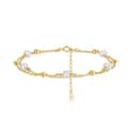 4-5mm Double-Layer Freshwater Pearl Bracelet, 14K 925 Sterling Silver 1