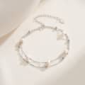 4-5mm Double-Layer Freshwater Pearl Bracelet, 14K 925 Sterling Silver 4
