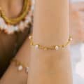 4-5mm Double-Layer Freshwater Pearl Bracelet, 14K 925 Sterling Silver 5