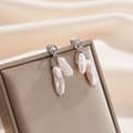 14K Gold Plated Luxury Biwa Pearl 925 Sterling Silver Natural Irregular Pearl Earrings 3