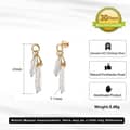 14K Gold Plated Luxury Biwa Pearl 925 Sterling Silver Natural Irregular Pearl Earrings 5