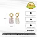 925 Silver 14K Gold Plated Natural Freshwater Pearl Square Baroque Drop Stud Earrings 4