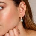 S925 Sterling Silver 14K Gold Plated Retro Baroque Pearl Stud Pendant Earrings 4