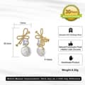 925 Sterling Silver Baroque Freshwater Pearl 14K Gold Plated Bow Stud Earrings 5