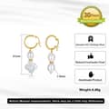 925 Silver Four-Leaf Clover Pearl Earrings 14K Gold Plated Freshwater Pearl 5