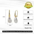 925 Silver 14K Gold Plated Thin Baroque Pearl Charm Huggie Large Earrings 4