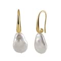 Wedding Bridal Stud Earrings Baroque Mabe Pearl 925 Silver Gold Plated 5