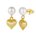 14K Gold Plated 925 Sterling Silver Freshwater Baroque Pearl Trendy Stud Earrings White 1