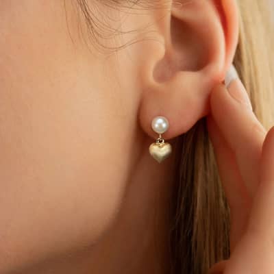 14K Gold Plated 925 Sterling Silver Freshwater Baroque Pearl Trendy Stud Earrings White detail 2