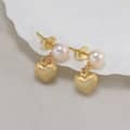 14K Gold Plated 925 Sterling Silver Freshwater Baroque Pearl Trendy Stud Earrings White 4