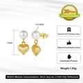 14K Gold Plated 925 Sterling Silver Freshwater Baroque Pearl Trendy Stud Earrings White 5
