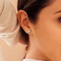 6mm Freshwater Cultured Pearl 14K Gold Plated White Genuine Natural Pearl Stud Earrings 3