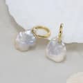 14K Gold Plated Luxury Baroque Pearl 925 Sterling Silver Real Natural Irregular Pearl Earrings 2
