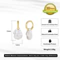 14K Gold Plated Luxury Baroque Pearl 925 Sterling Silver Real Natural Irregular Pearl Earrings 5