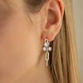 14K Gold Plated Pearl Dangle Stud Earrings Set Fashionable Freshwater Pearl 2