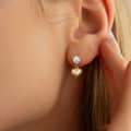 14K Gold Plated Pearl Dangle Stud Earrings Set Fashionable Freshwater Pearl 3