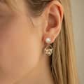 14K Gold Plated Pearl Dangle Stud Earrings Set Fashionable Freshwater Pearl 6