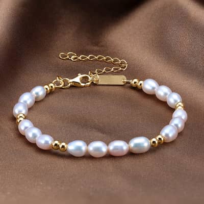 Vintage Freshwater Pearl Chain Bracelet Set detail 2