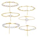 Vintage Freshwater Pearl Chain Bracelet Set 5