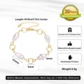 Baroque Pearl 925 Sterling Silver Gold Plated Chain Bracelet Elegant Natural Freshwater Pearl 5