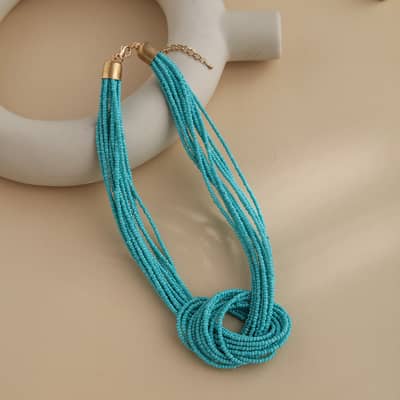 Bohemian Hand-woven Seed Necklace Winding Series Clavicle Chain Design detail 3
