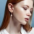 925 Sterling Silver Cultured Freshwater Pearl Drop Small Hoop Earrings 14K Gold Plated 4