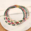 Natural Stone Necklace Waterproof Stainless Steel 18K Gold Plated PVD Coated Agate 2