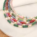 Natural Stone Necklace Waterproof Stainless Steel 18K Gold Plated PVD Coated Agate 3