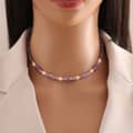 Natural Stone Necklace Waterproof Stainless Steel 18K Gold Plated PVD Coated Agate 5