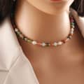 Natural Stone Freshwater Pearl Necklace Set Waterproof Stainless Steel PVD Coated 3