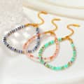 Natural Stone Handmade Beaded Stainless Steel Jewelry Set Bracelet Necklace 1