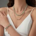 Natural Stone Handmade Beaded Stainless Steel Jewelry Set Bracelet Necklace 2