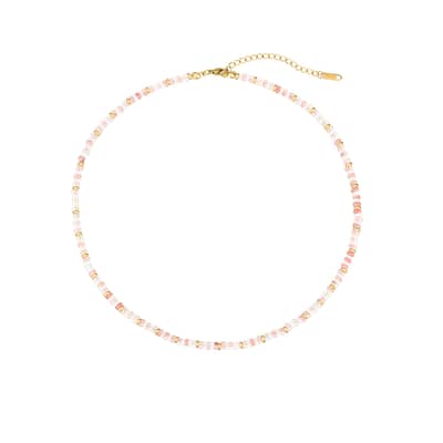 Natural Stone Handmade Beaded Stainless Steel Jewelry Set Bracelet Necklace detail 6