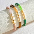 Natural Stone Handmade Beads Stainless Steel Bracelet Pearl 18K PVD Coated 2